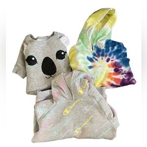 3 Girls Sweatshirts Hoodies Bundle M/L